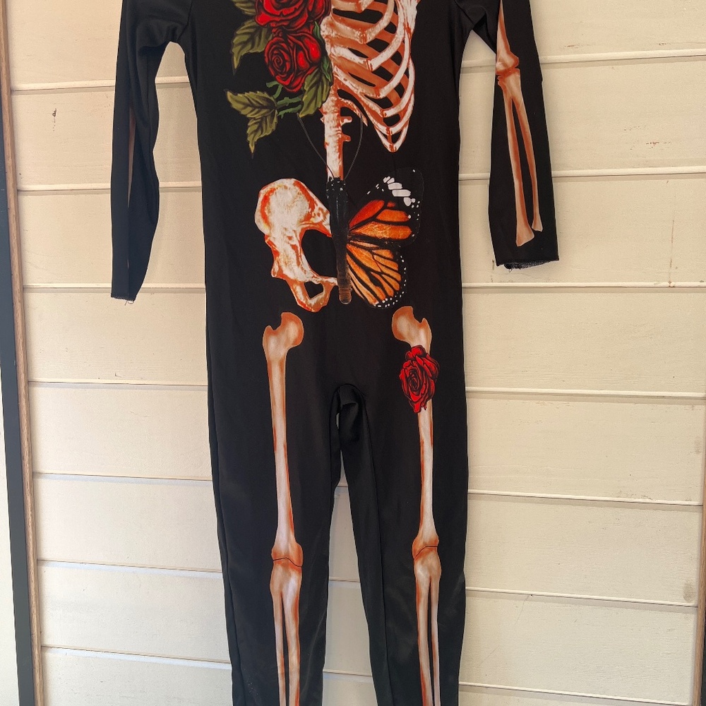 Kids MC FLORAL SKELETON COSTUME ONESIE